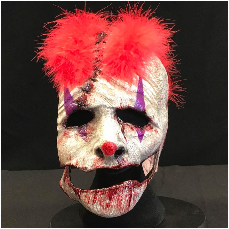 Joker Latex Clown Mask (Red)