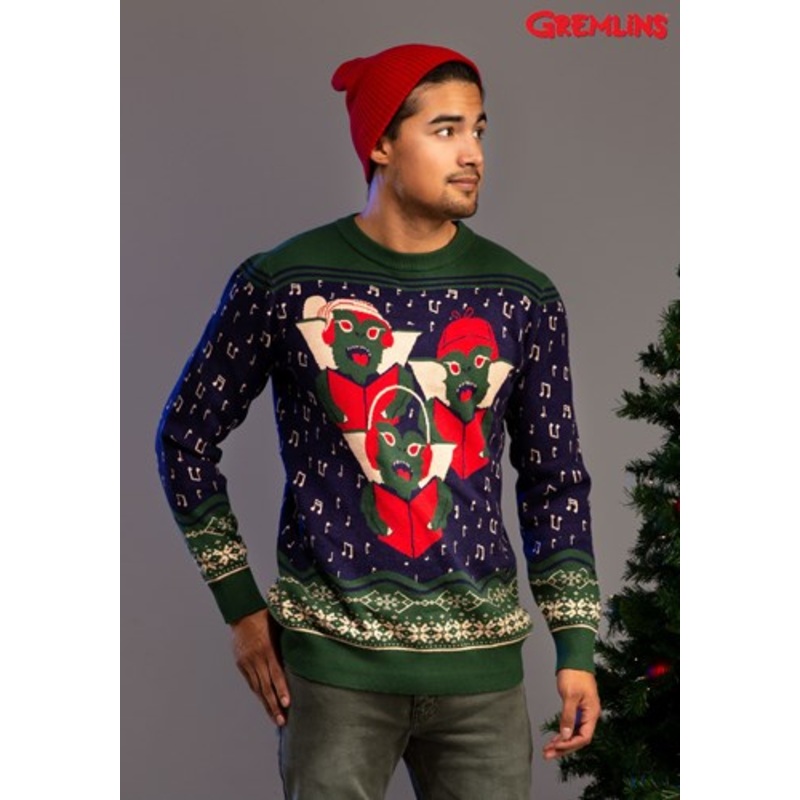 Gremlins Caroling Trio Adult Ugly Christmas Sweater