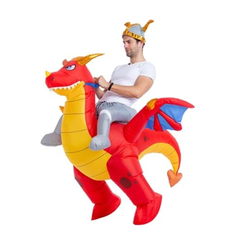 Inflatable Riding-A-Fire Dragon Adult Costume