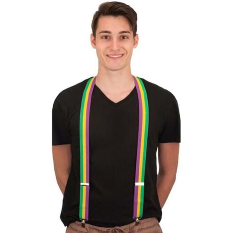 Mardi Gras Suspenders for Adults