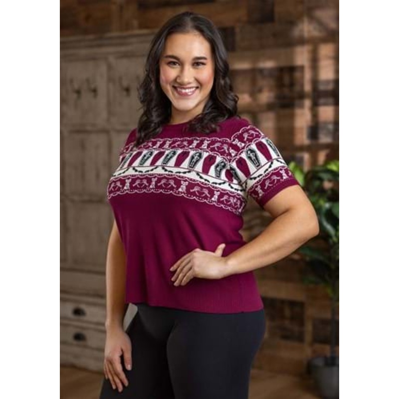 Unique Vintage Knit Fair Isle Coffin Women's Sweater