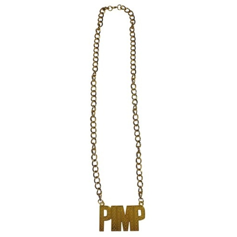 Gold Pimp Necklace Costume Accessory