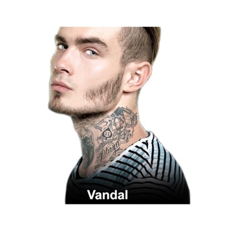 Vandal Temporary Neck Tattoo