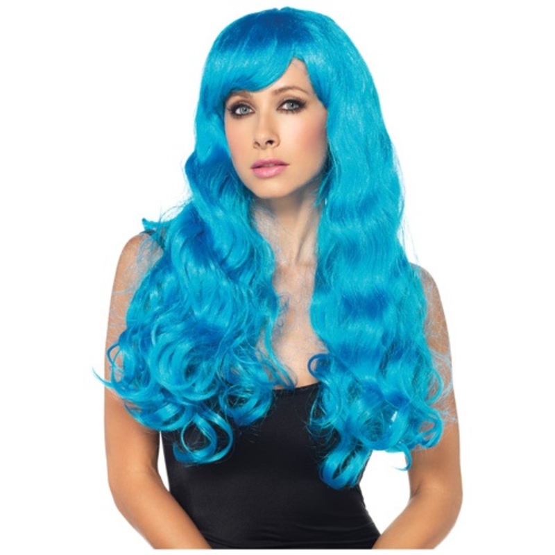 Neon Blue Long Wig