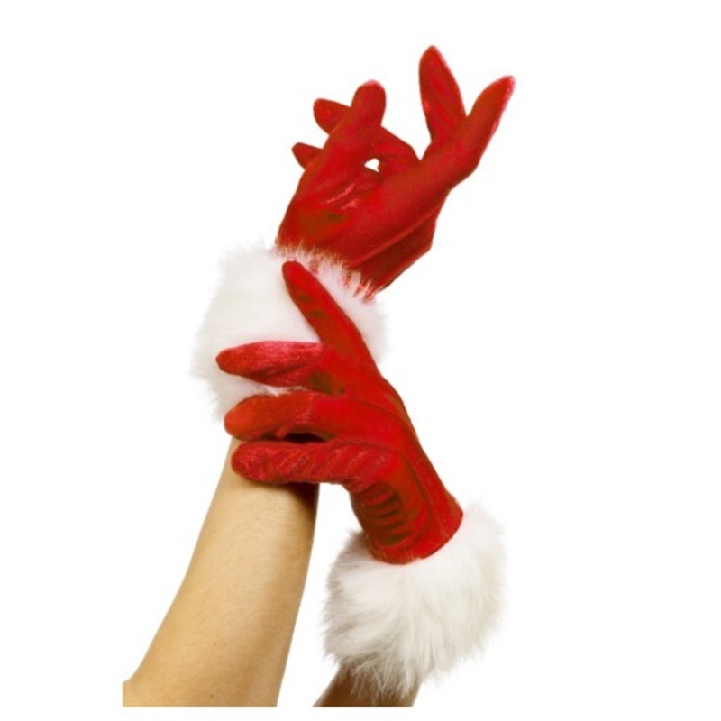 Women's Sexy Red Santa Gloves for Women