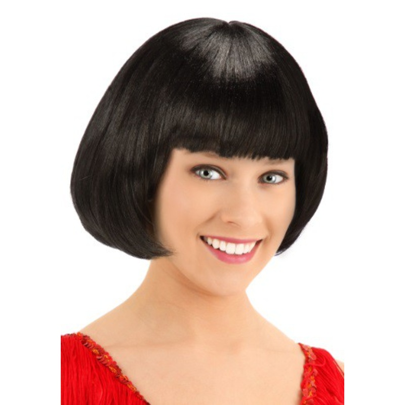 Deluxe Black Flapper Costume Wig for Women