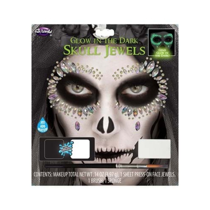 Glow in the Dark Skull Face Jewels