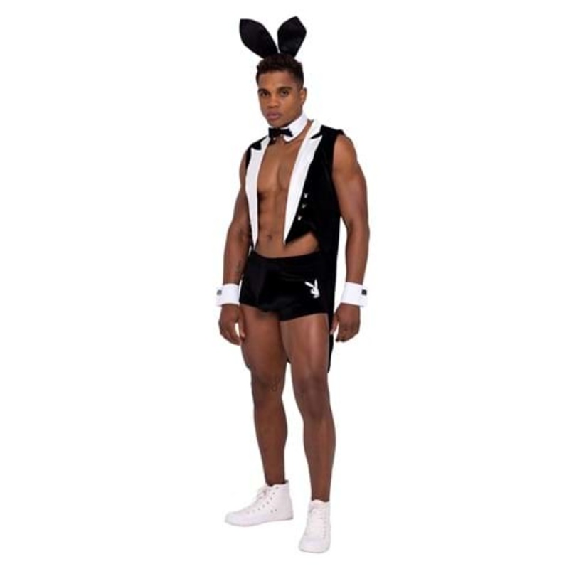 Playboy Mens Black Tuxedo Bunny Costume