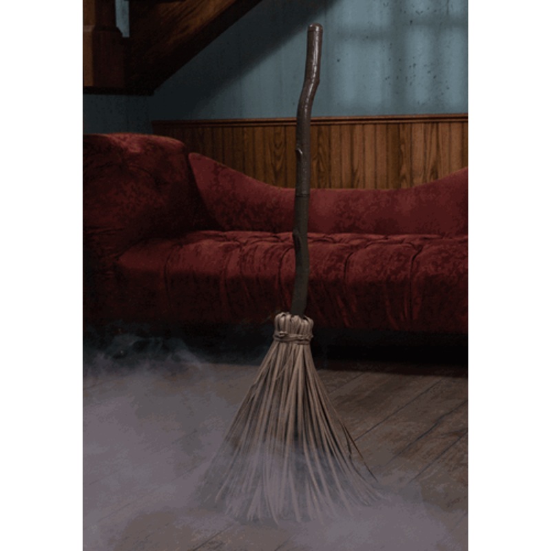38-Inch Animatronic Enchanted Magical Broom Decoration