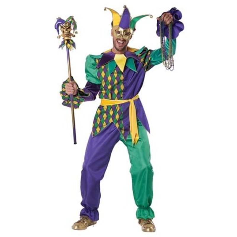 Deluxe Mardi Gras Jester Men's Costume