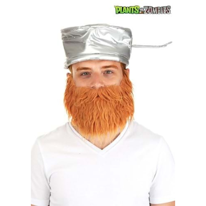 Adult Plants vs Zombies Crazy Dave Pan & Beard Costume Kit Standard