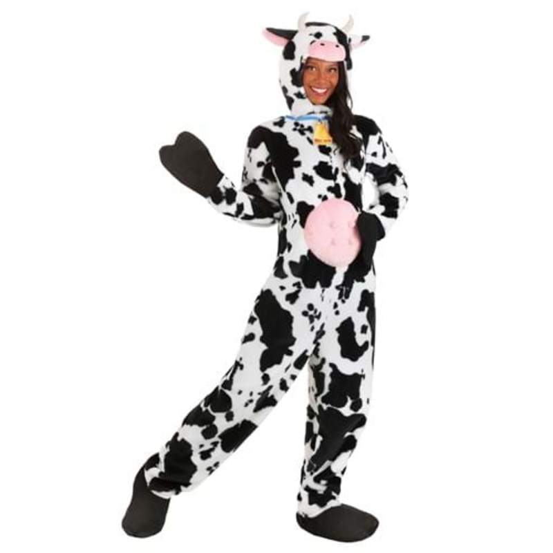 Deluxe Plush Spotted Cow Costume for Adults Small