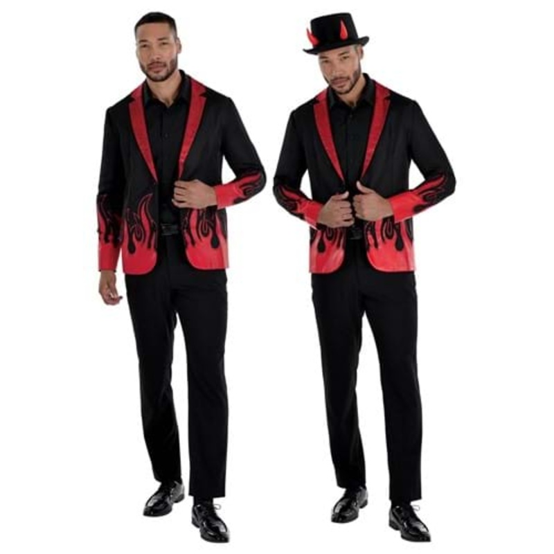 Men's Devil Flame Costume Jacket Small/Medium