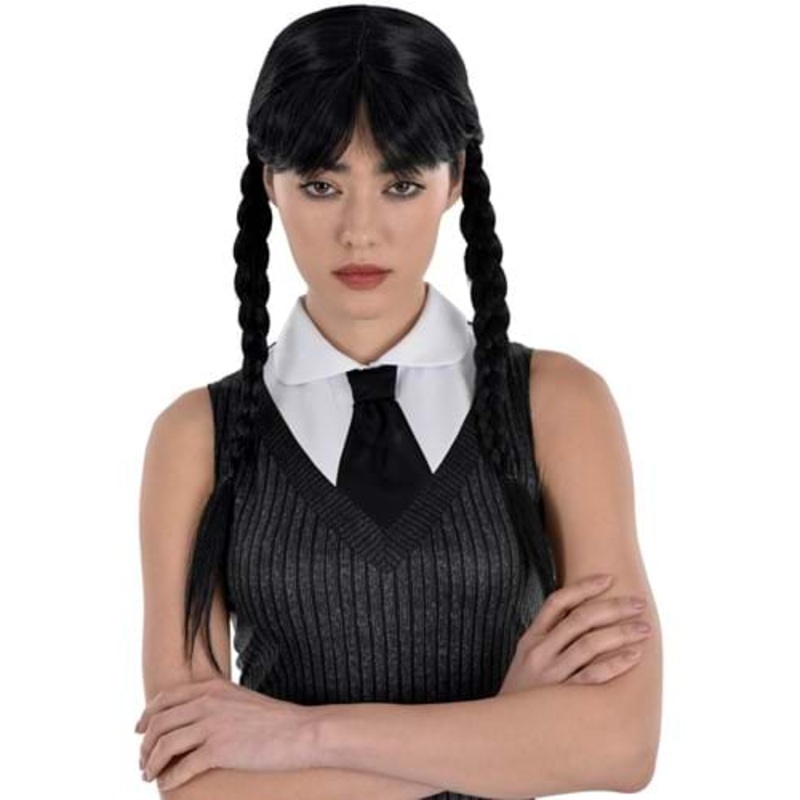 Women's Wednesday Black Costume Wig Standard