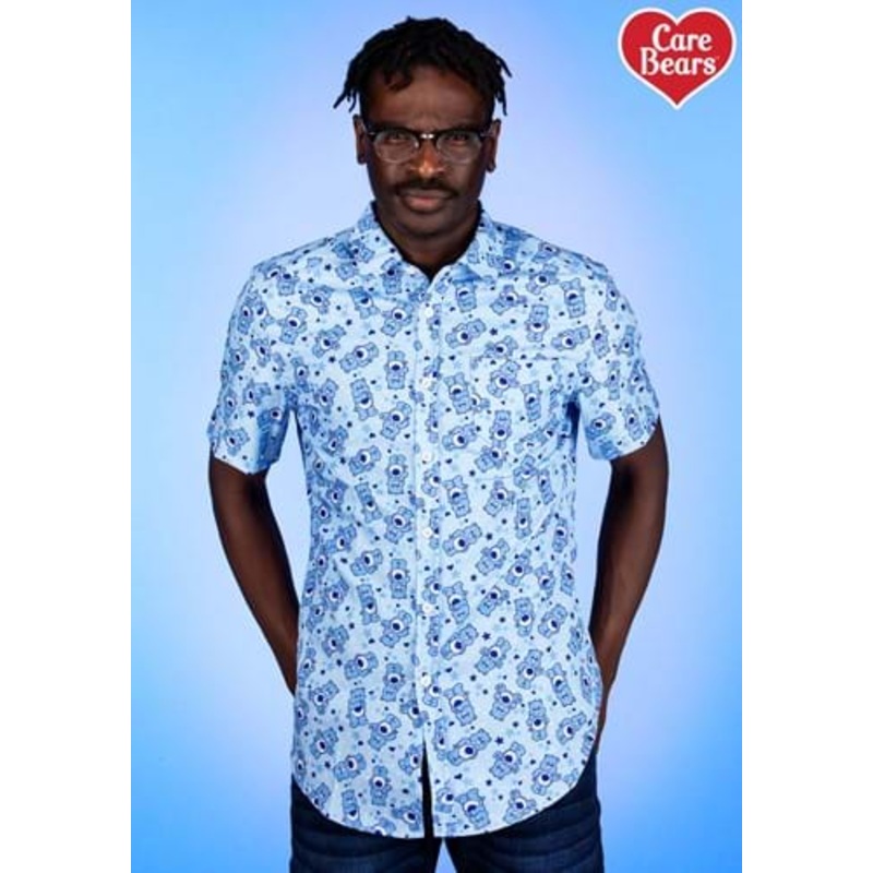 Care Bears Blue Business Adult Shirt X-Small
