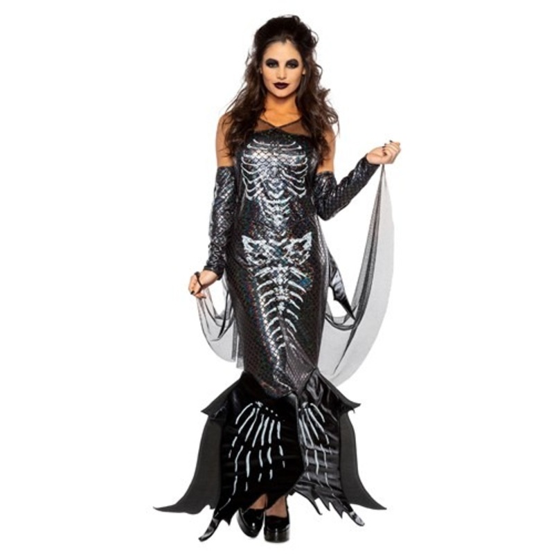 Glamour Skeleton Mermaid Costume for Women Small