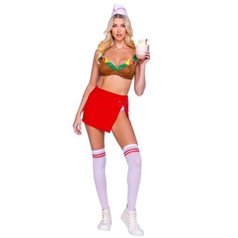 Sexy Fast Food Burger Baddie Costume for Women Small