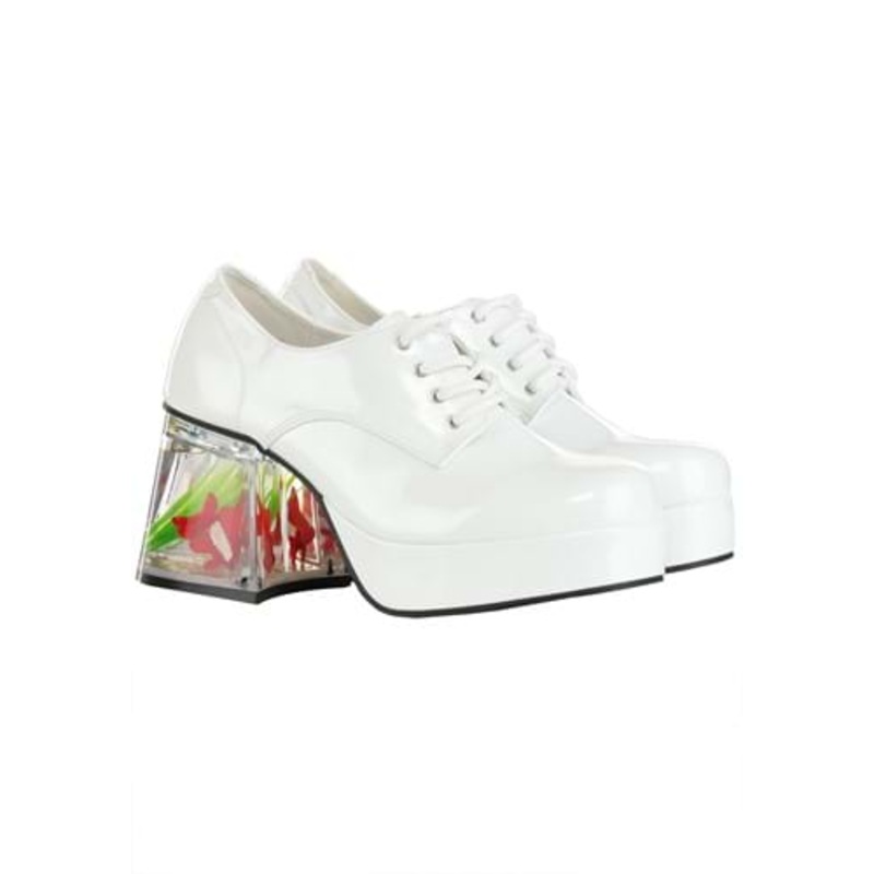White Disco Pimp Goldfish Shoes for Adults Size 7