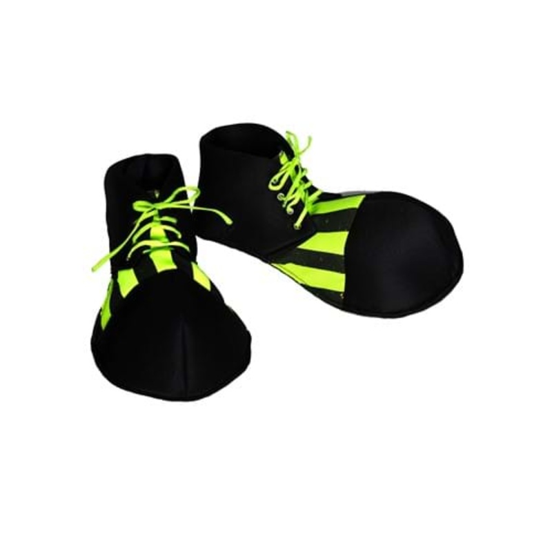 Blacklight Reactive Two Tone Clown Shoes for Adults Standard