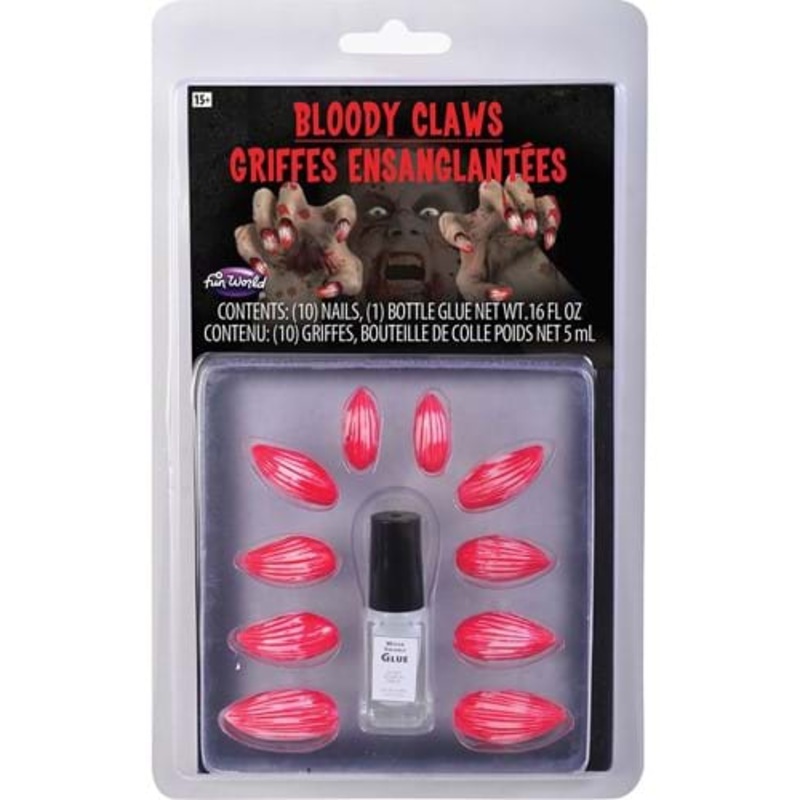 Bloody Animal Claw Press on Nails for Adults Standard