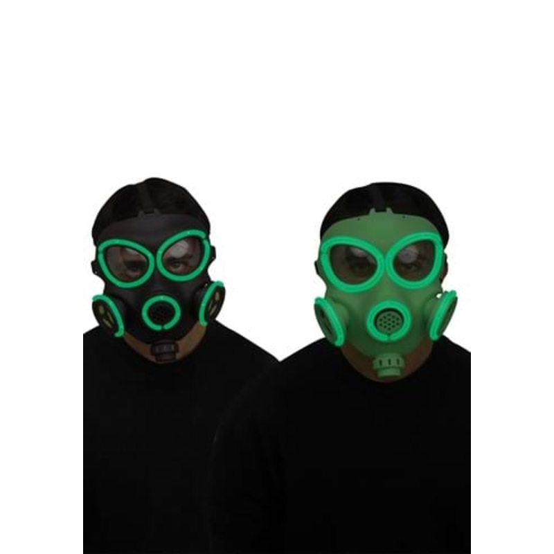 Light Up Costume Gas Mask with Prop Respirator for Adults Standard