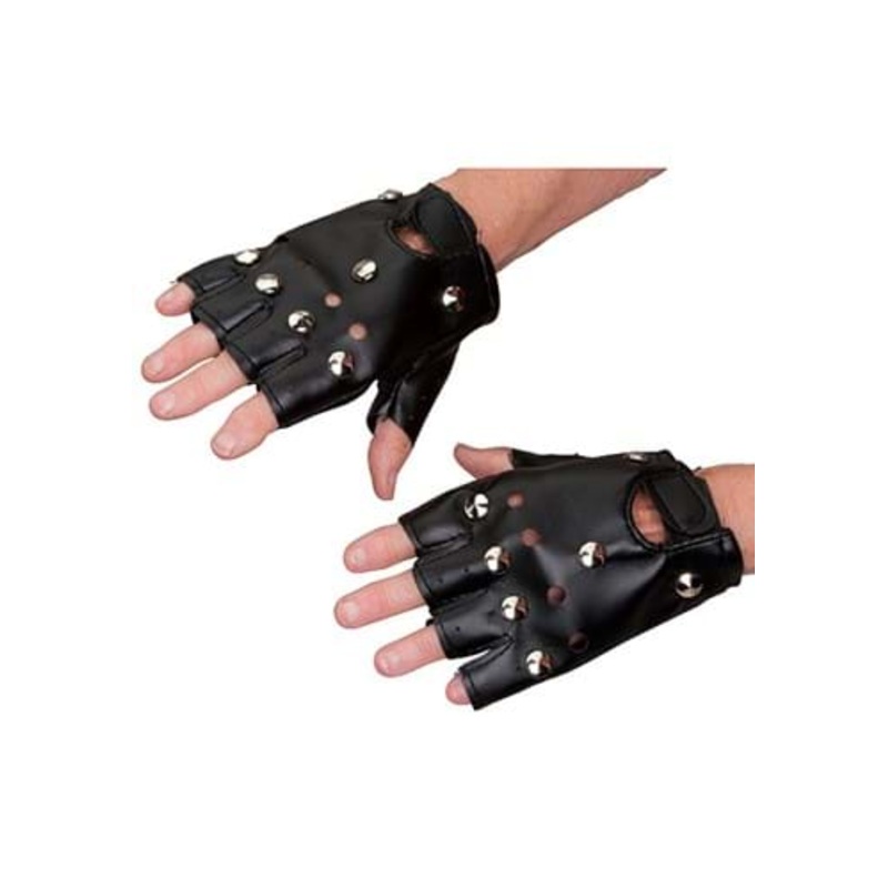 Studded Biker Costume Gloves for Adults Standard