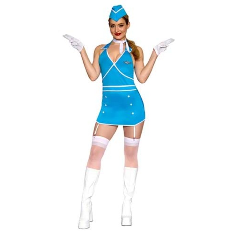 Vintage Toxic Flight Attendant Costume for Women X-Small