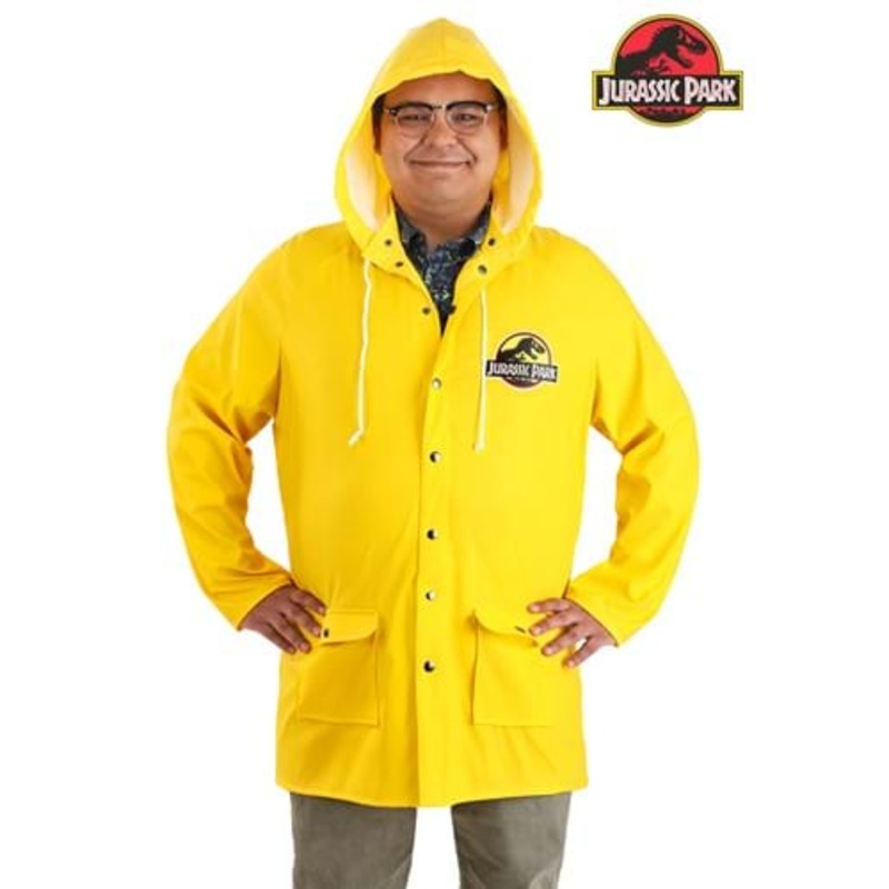 Adult Plus Size Jurassic Park Yellow Raincoat Costume 2X