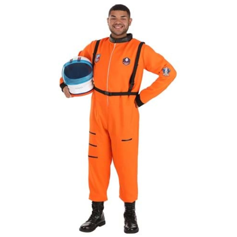 Men's Plus Size Adult Classic Orange Astronaut Costume 2X/3X