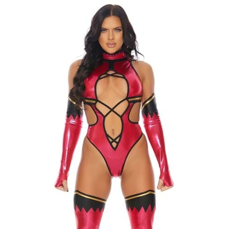 Sexy Pink Video Game Kombat Fighter Costume for Women X-Small/Small