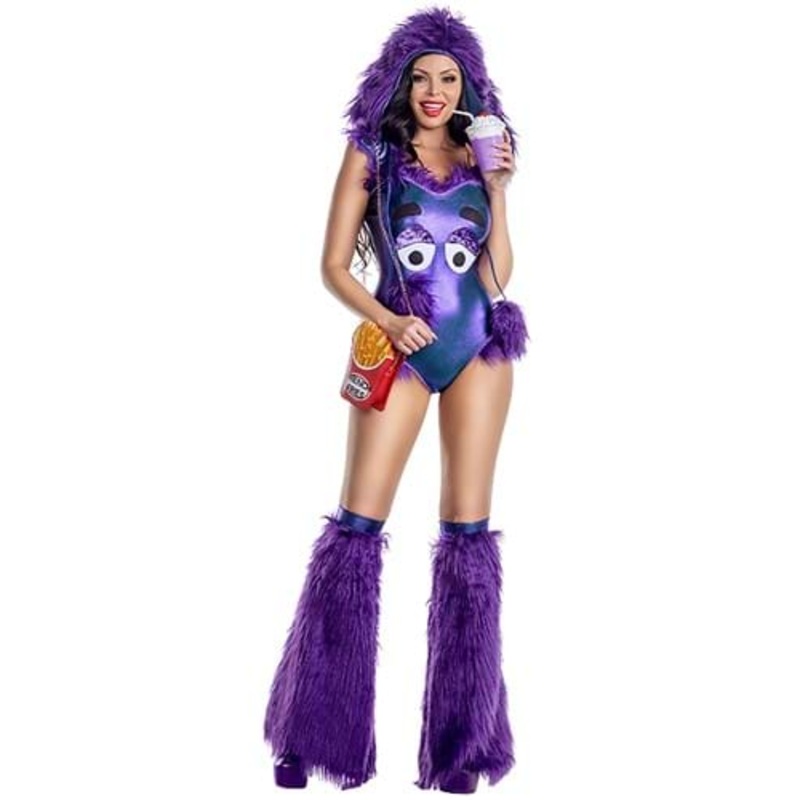 Sexy Purple Grim Milkshake Monster Costume for Women Small