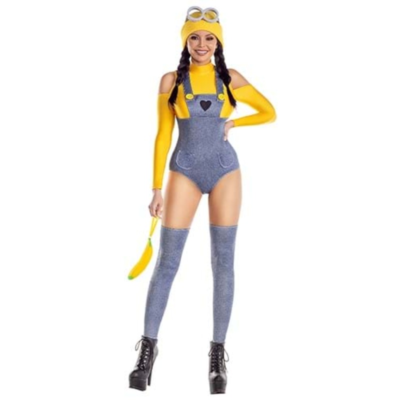 Sexy Yellow Henchmen Baddie Costume for Women Small