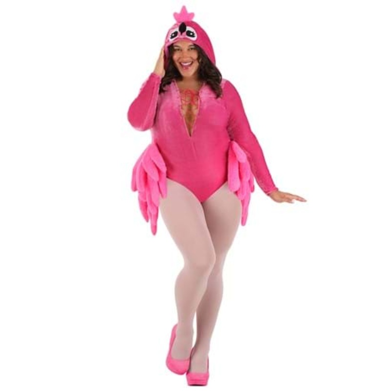 Women's Plus Size Feisty Flamingo Costume 1X