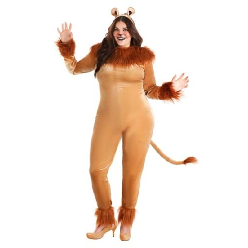 Women's Plus Size Fierce Lion Costume 1X
