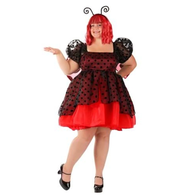 Women's Plus Size Flirty Ladybug Costume Dress 1X