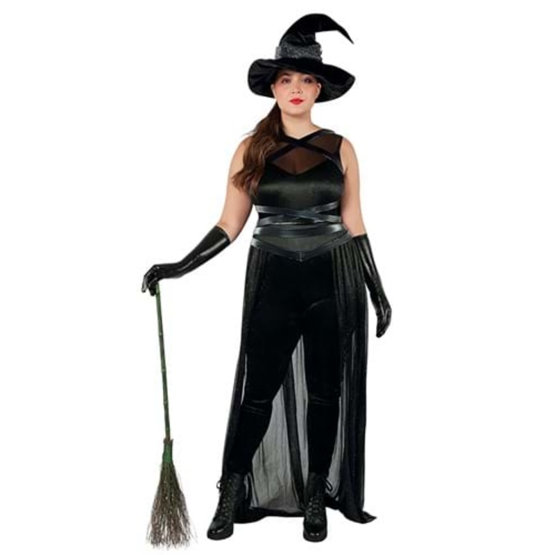 Women's Plus Size Sexy Raven Witch Costume 1X