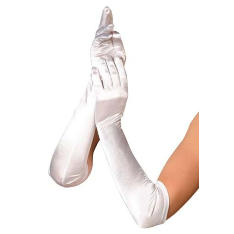 White Elbow Length Luna Women's Gloves Standard