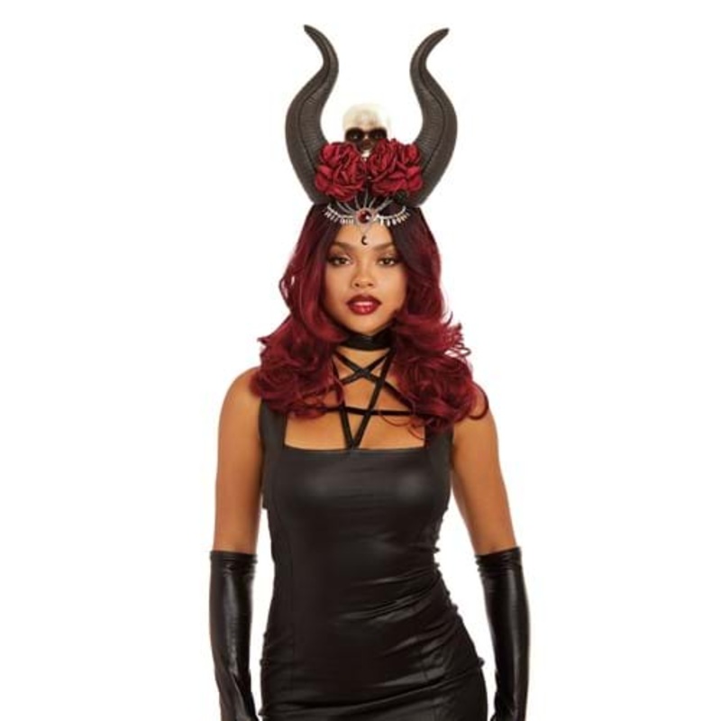 Women's Horn & Skull Costume Headpiece Accessory Standard
