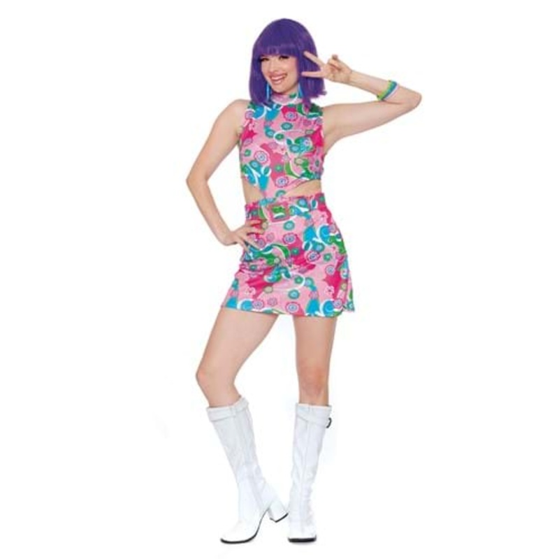 Women's Sexy Groovy Go-Go Costume Dress Small