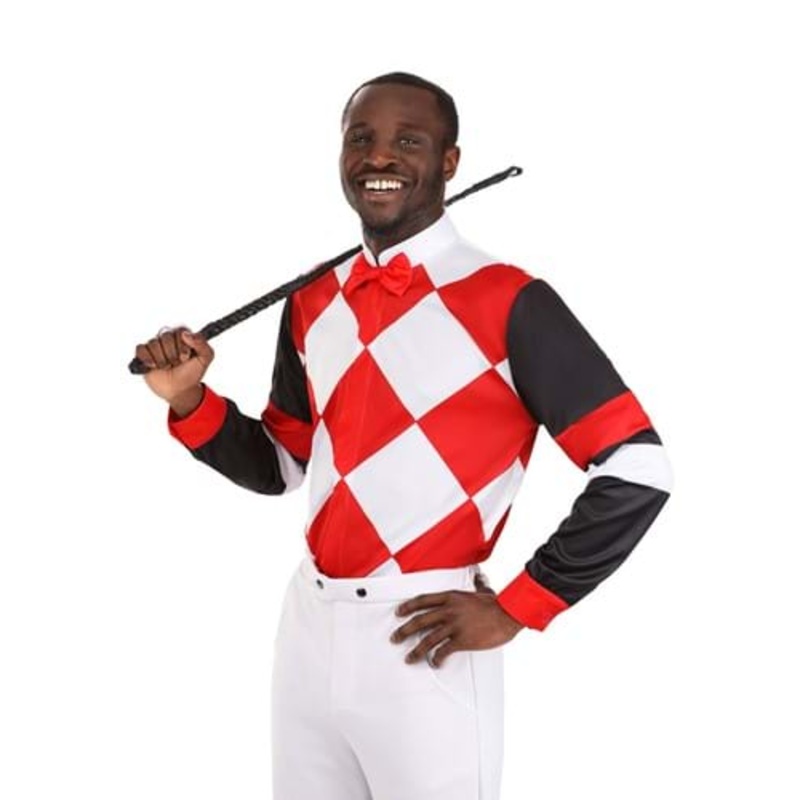 Adult Red Jockey Shirt Costume Medium