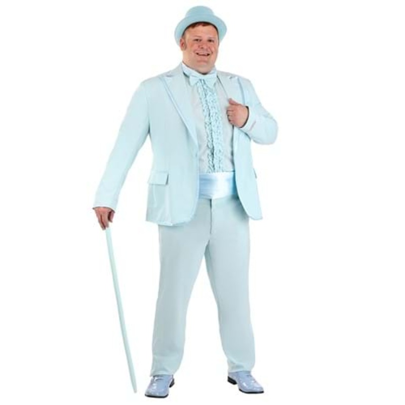 Plus Size Powder Blue Tuxedo Men's Costume 2X