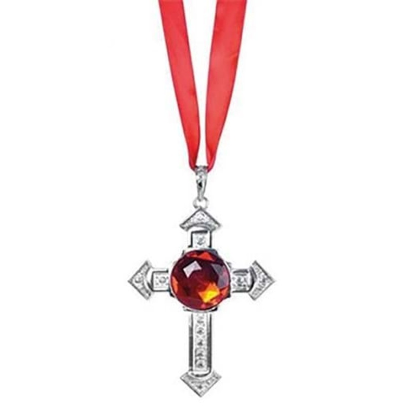 Vampire Cross Necklace with Ruby Standard
