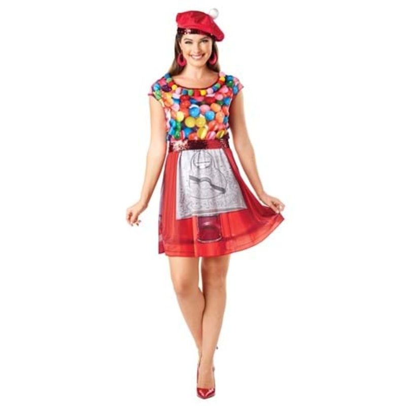 Women's Glamour Gumball Machine Costume Small