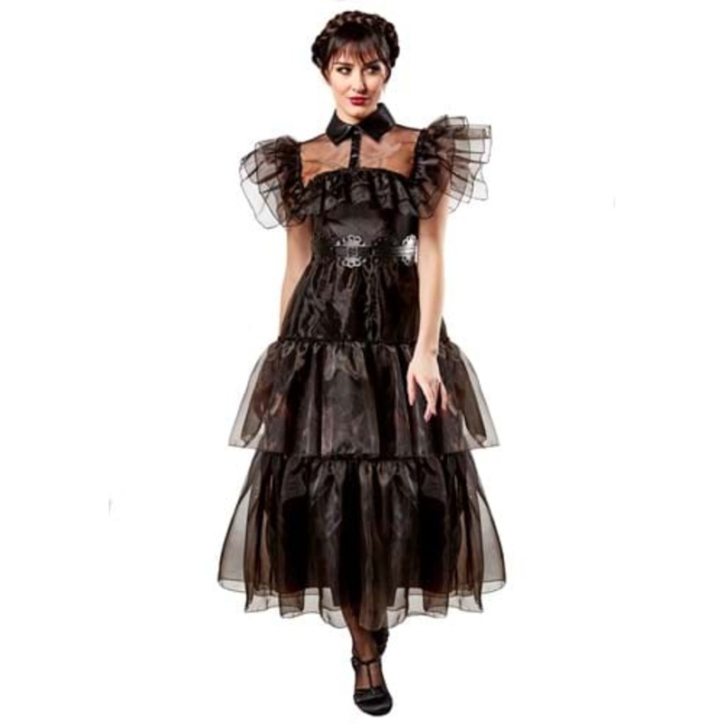Women's Netflix Wednesday Black Rave'N Dance Costume Dress Small
