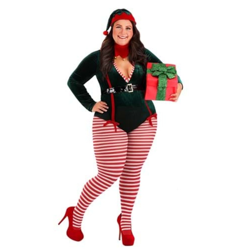 Women's Plus Size Sexy Santa Elf Costume 2X