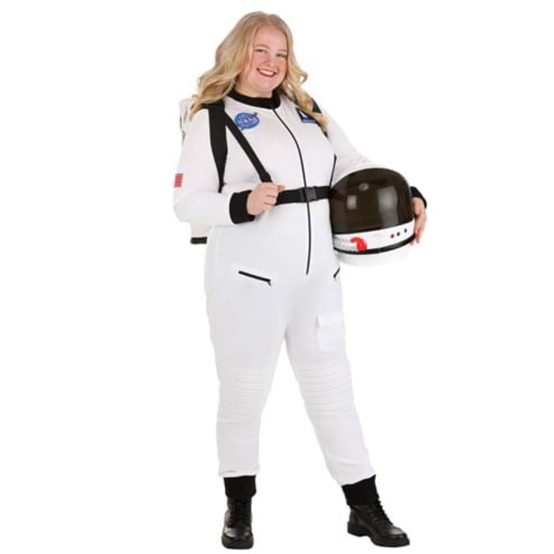 Women's Plus Size White Astronaut Costume 1X