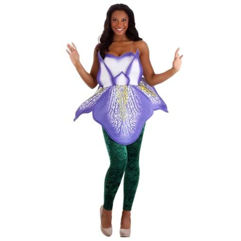 Women's Purple Iris Flower Costume Dress Small
