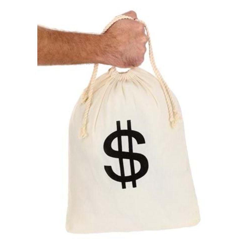 Bank Robber Money Bag Costume Prop Standard