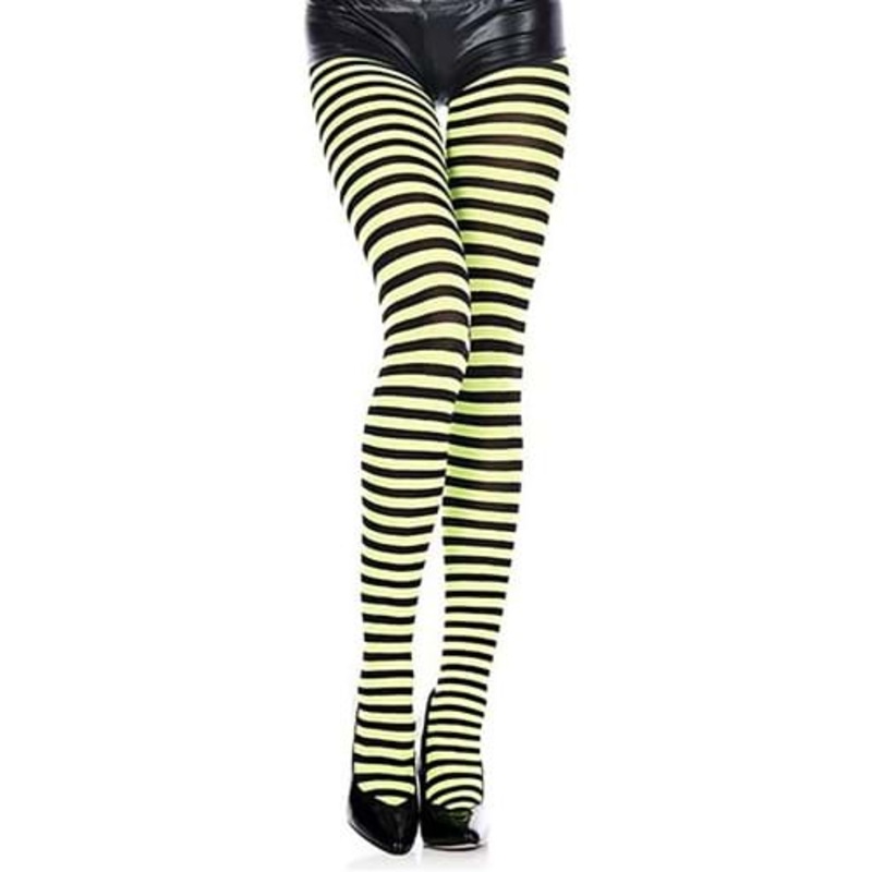 Black and Yellow Women's Striped Tights Standard