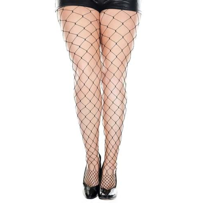 Plus Size Diamond Net Spandex Pantyhose for Women Plus